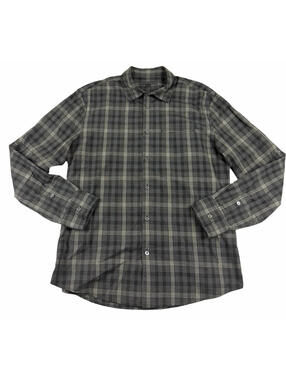 John Varvatos Cotton Long Sleeve Button Up Shirt Check Grey Size S